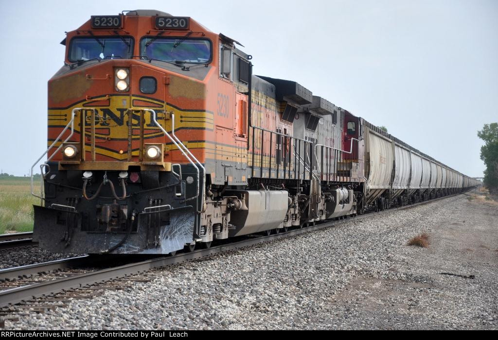 Grain train rolls west